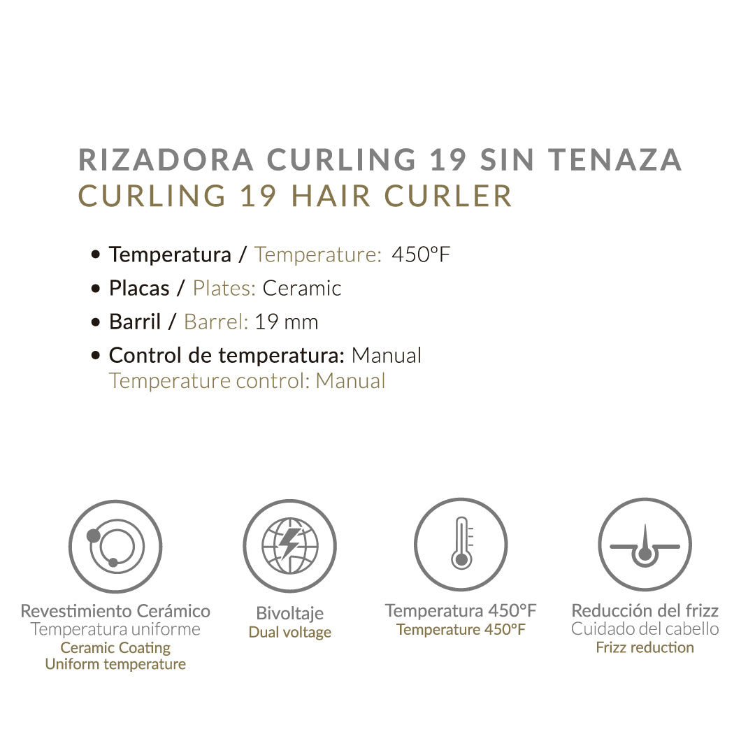 PINZA ALIZZ CURLING 19 NARANJADA