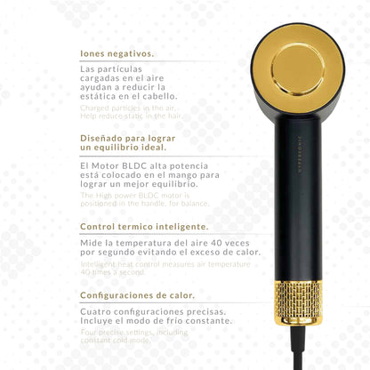 COMBO PROFESSIONAL A+ SECADO ULTRA RÁPIDO Y ANTI FRIZZ DORADO