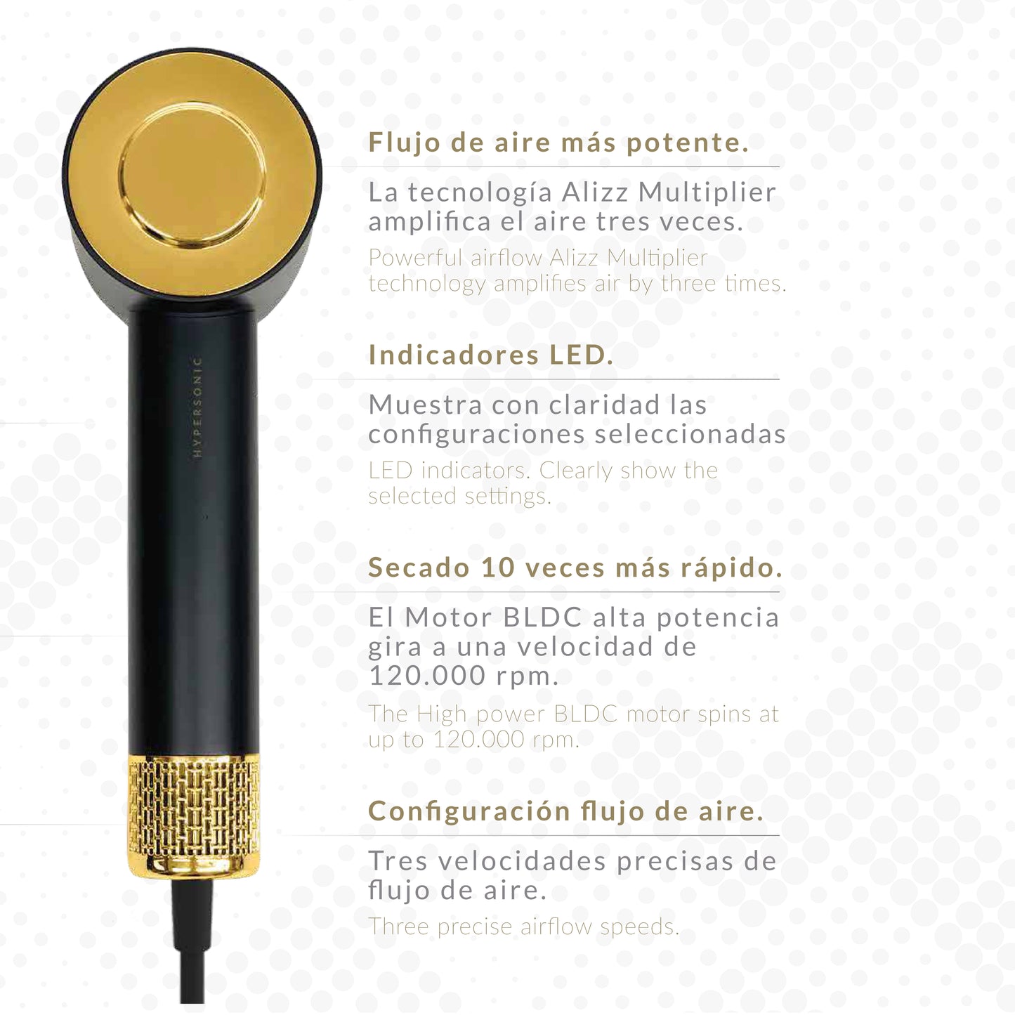 COMBO PROFESSIONAL A+ SECADO ULTRA RÁPIDO Y ANTI FRIZZ DORADO