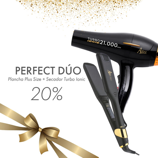 PERFECT DÚO - SECADOR TURBO IONIC + PLANCHA PLUS SIZE