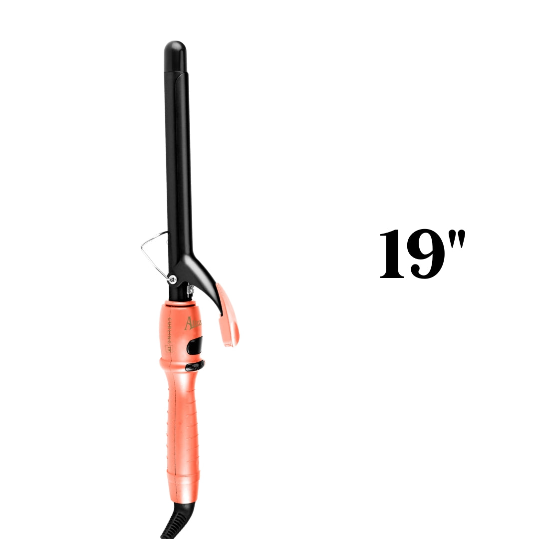 PINZA ALIZZ CURLING CON TENAZA 19 NARANJADA