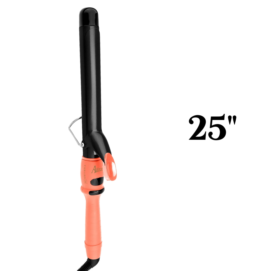PINZA ALIZZ CURLING CON TENAZA 25 NARANJADA